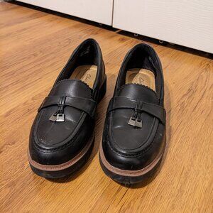 Clarks, Westlynn Bella Black Leather Loafers (Womens Size 9.5 Wide)